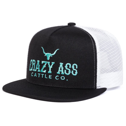Unisex Crazy Ass Cattle Co Embroidery Hip-Hop Net Hats Spring Summer Outdoor Adjustable Casual