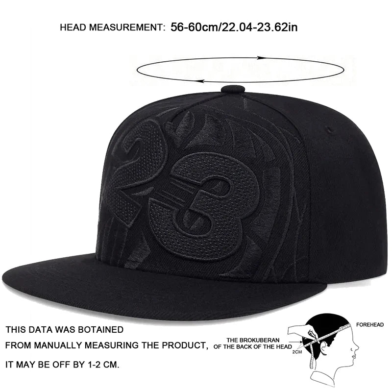 Unisex 23 Basketball Embroidery Hip-Hop Hats Spring Autumn Adjustable Casual Snapback Baseball Caps
