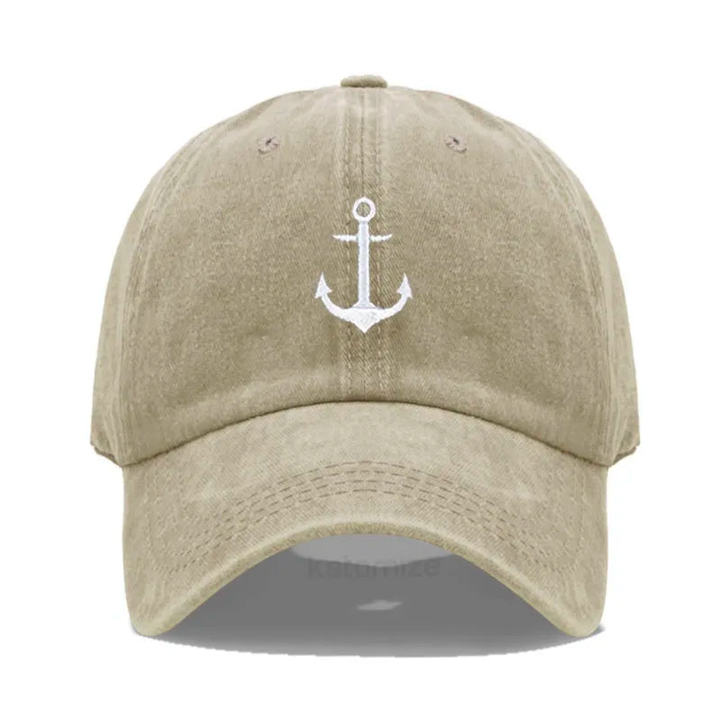 Anchor Embroidered Baseball Cap Women Men Adjustable Soft Washed Cotton Dad Hat Unisex Classic Golf