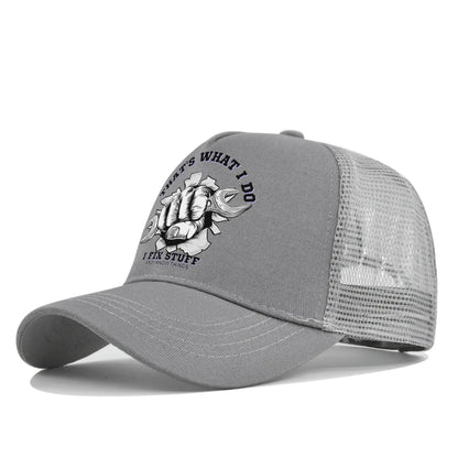 Spring Summer Printed Mesh Breathable Baseball Cap Personality Logo Men Women Couples Visor Hat