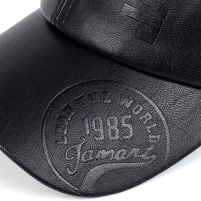 Unisex 1985 Letter Imprinting Leather Baseball Caps Spring Autumn Outdoor Adjustable Casual Hats