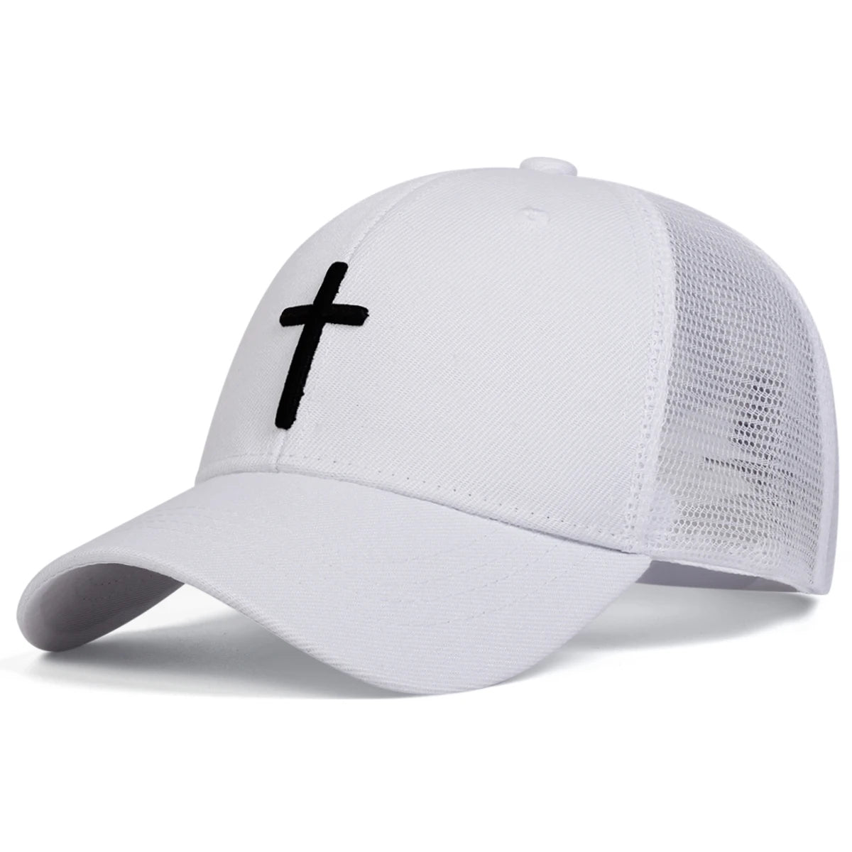 Unisex Cross Embroidery Baseball Net Caps Hip Hop Cap Spring Summer Outdoor Adjustable Casual Hats