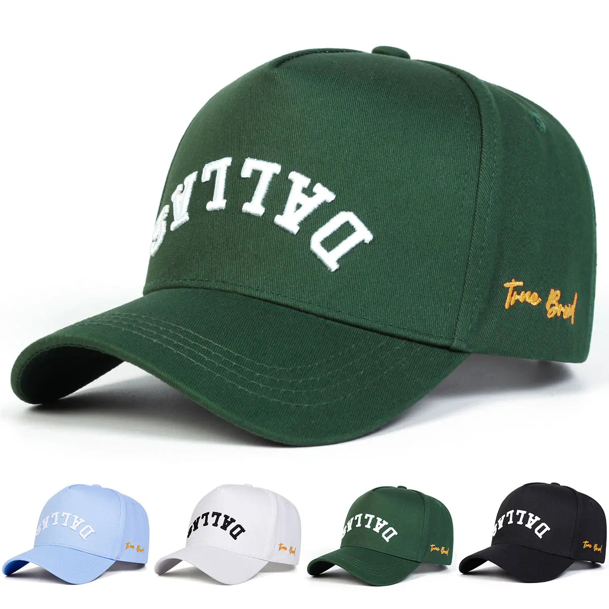 Unisex Dallas Letter Embroidery Baseball Caps Spring Autumn Outdoor Adjustable Casual Hats Hip Hop