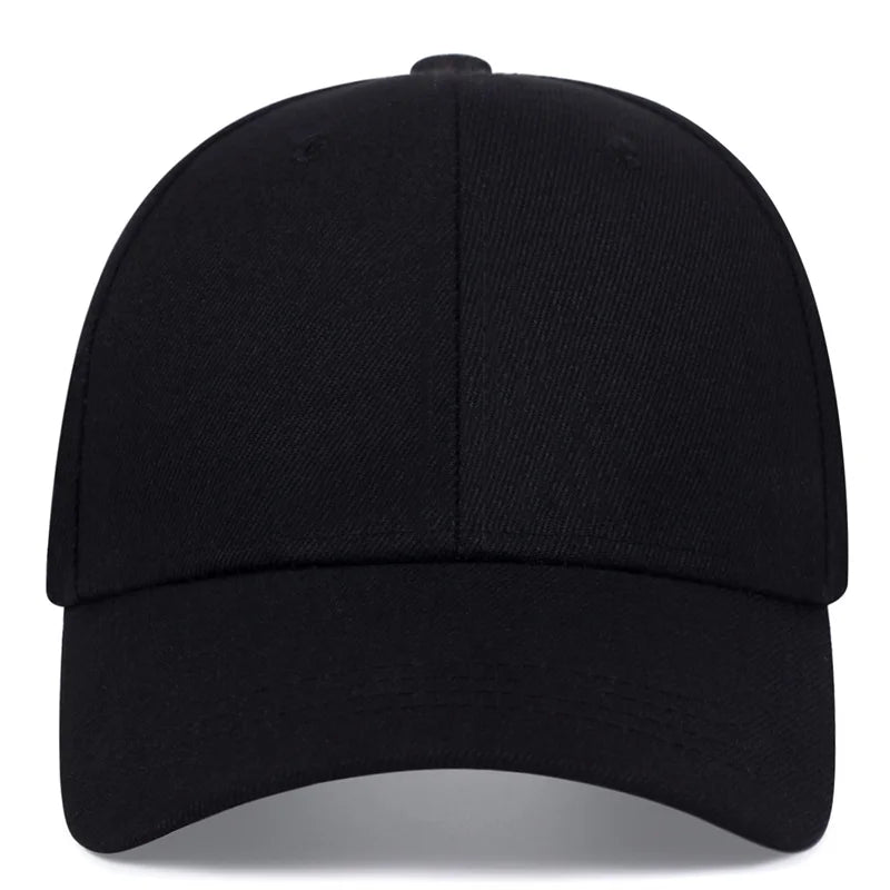 Unisex Simple Black Baseball Cap Solid Color Golf Hat Cotton Snapback Caps Casquette Hats Casual Hip