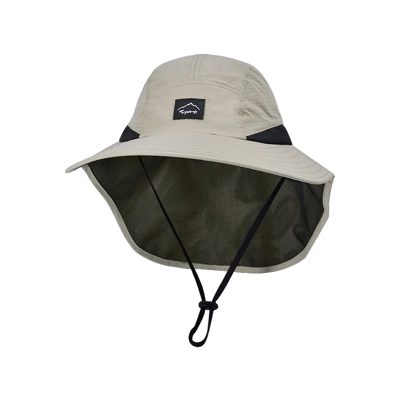 Xinbaoguan 100% Polyester 9249 Summer MEN'S AND WOMEN'S Large Brimmed Shawl Fisherman Hat Quick Drying Breathable Sunshade Hat
