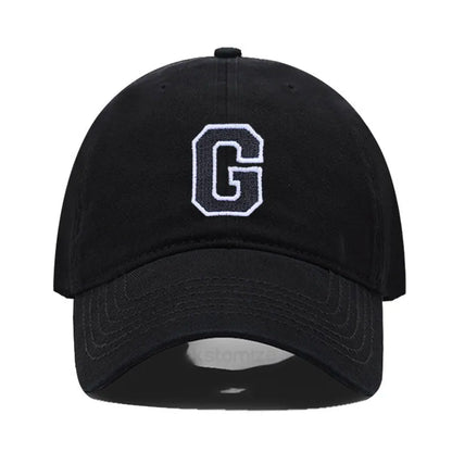 Initial Letter A-Z Embroider Baseball Cap Men Womne Soft Cotton Team Sport Visors Snapback Caps