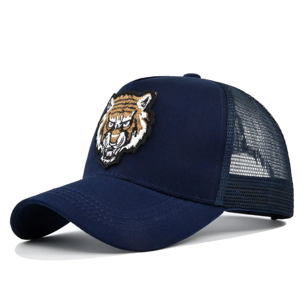 High Quality Embroidery Animal Mesh Baseball Cap Unisex Adjustable Cotton Fashion Hip Hop Snapback Outdoor Breathable Sun Hat