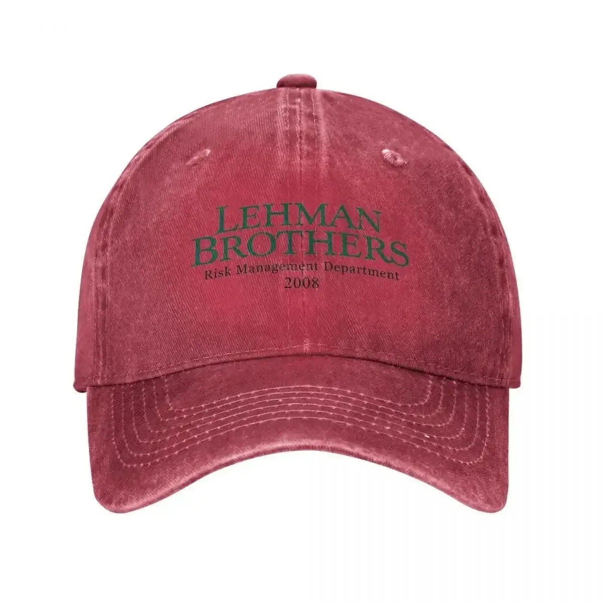 Retro Lehman Brothers Risk Management Department 2008 Trucker Hat Unisex Distressed Washed Headwear
