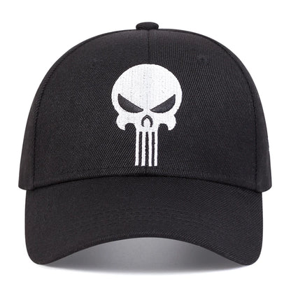Unisex Skull Head Embroidery Baseball Caps Spring Autumn Outdoor Adjustable Casual Hats Sunscreen