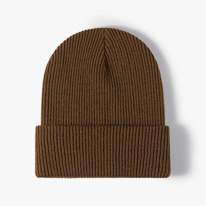 Women Men Autumn Winter Warm Beanie Hat Solid Color Lady Male Stretch Knitted Crochet Beanies Cap
