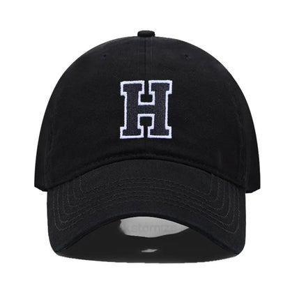 Initial Letter A-Z Embroider Baseball Cap Men Womne Soft Cotton Team Sport Visors Snapback Caps
