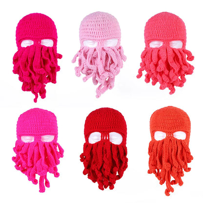Handmade Tentacle Octopus Cotton Hat Crazy Party Squid Balaclava Winter Warm Skull Bean Men Best