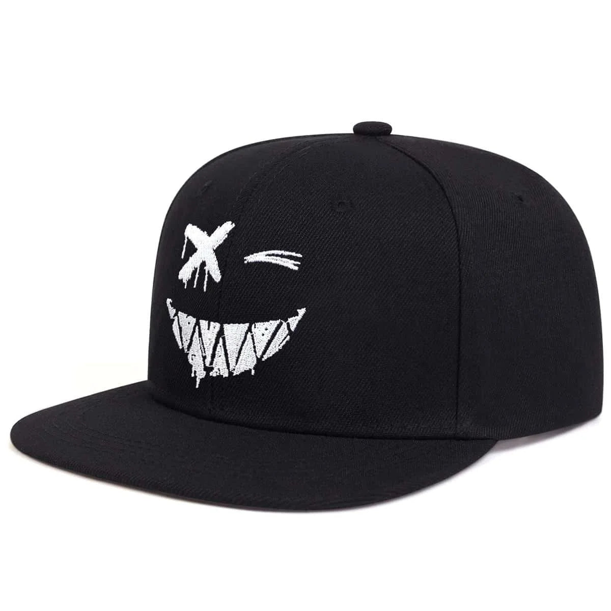 Unisex Personality Ghost Expression Embroidery Hip-Hop Hats Outdoor Adjustable Casual Baseball Caps
