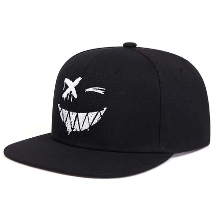 Unisex Personality Ghost Expression Embroidery Hip-Hop Hats Outdoor Adjustable Casual Baseball Caps