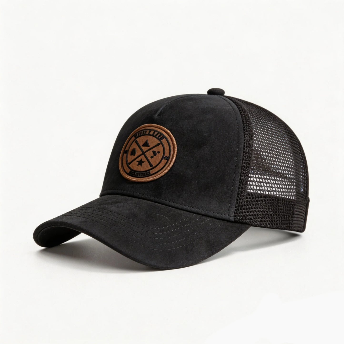 Letter Embroidered Baseball Cap Suede Breathable Mesh Truck Driver Men Women Sun