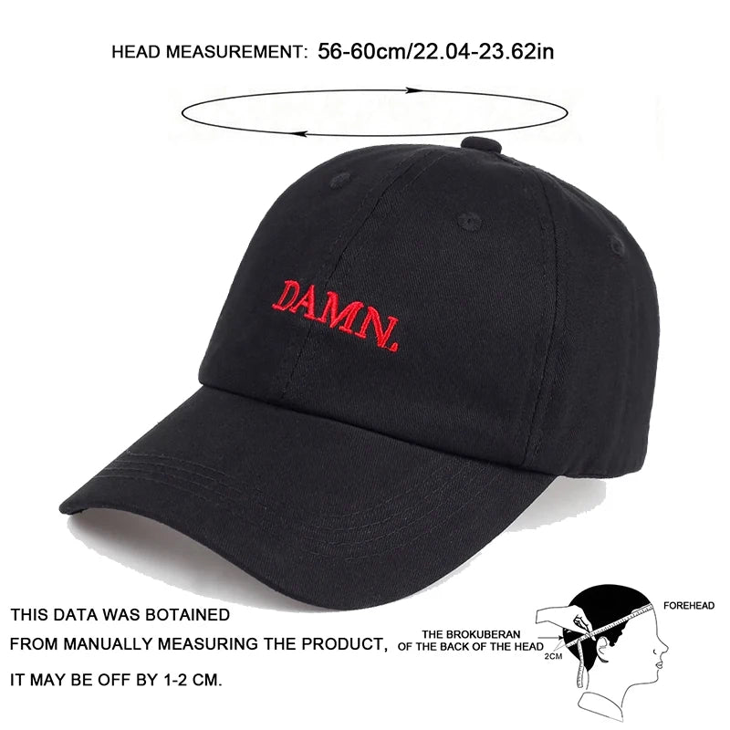 Unisex Damn Letter Embroidery Baseball Caps Spring Autumn Outdoor Sunscreen Hat Adjustable Casual