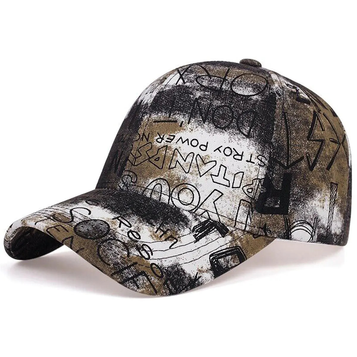 Unisex Letter Graffiti Printing Tie Dye Baseball Caps Spring Autumn Outdoor Adjustable Casual Hats