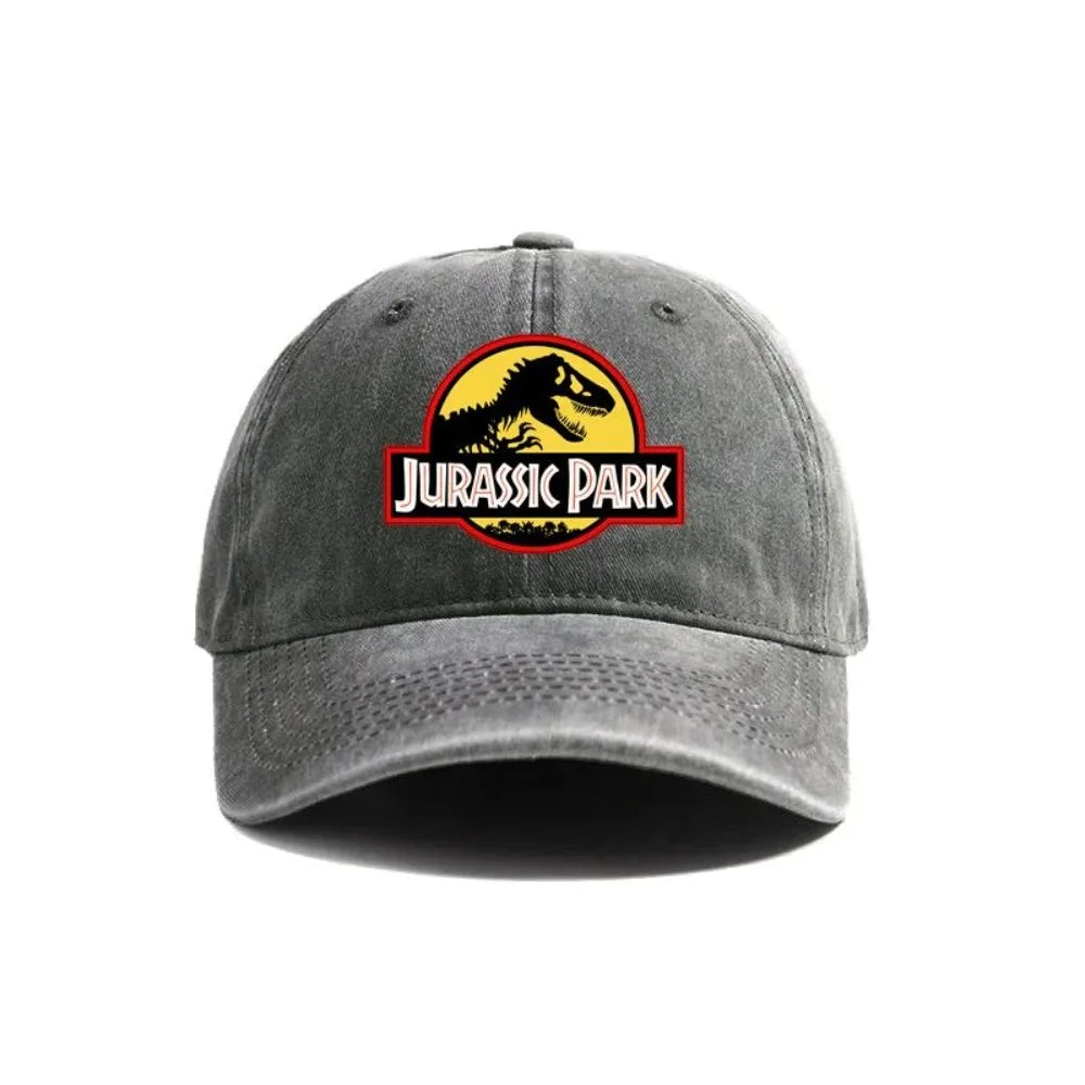 Jurassic Park Baseball Cap Distressed Hats Dinosaur Men Retro Outdoor Summer Adjustable Hat Casual