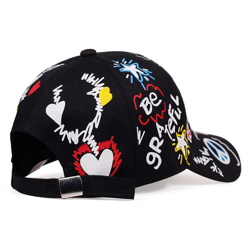 Letter Printing Graffiti Hip Hop Baseball Cap Outdoor Couple Universal Wild Sun Hat Sports Casual