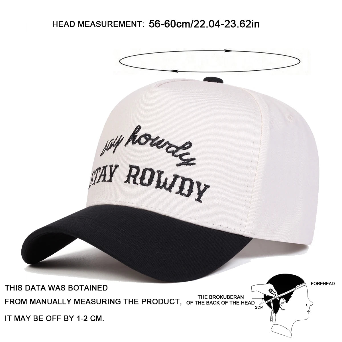 Unisex Stay Rowdy Letter Embroidery Baseball Caps Spring Autumn Outdoor Adjustable Casual Hats Hip