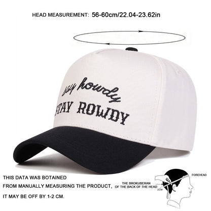 Unisex Stay Rowdy Letter Embroidery Baseball Caps Spring Autumn Outdoor Adjustable Casual Hats Hip