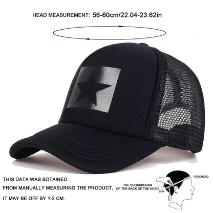 Five-Pointed Star Printed Baseball Net Caps Spring Summer Outdoor Adjustable Casual Hats Sunscreen