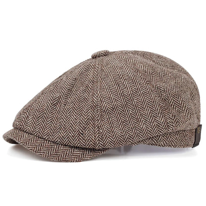 Male Ivy Hat Big Head Man Autumn Winter Newsboy Cap Top Grade Beret Caps