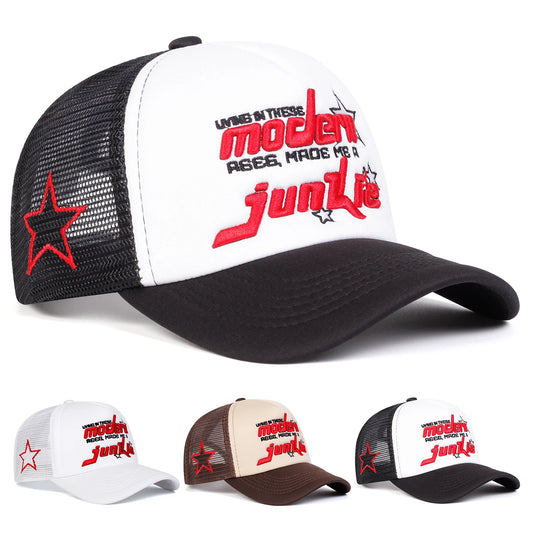 Unisex Modern Junkie Letter Embroidery Baseball Net Caps Spring Summer Outdoor Adjustable Casual