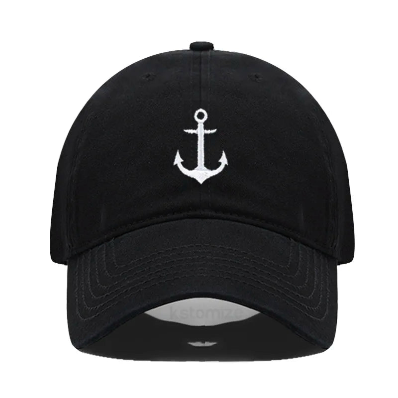 Anchor Embroidered Baseball Cap Women Men Adjustable Soft Washed Cotton Dad Hat Unisex Classic Golf