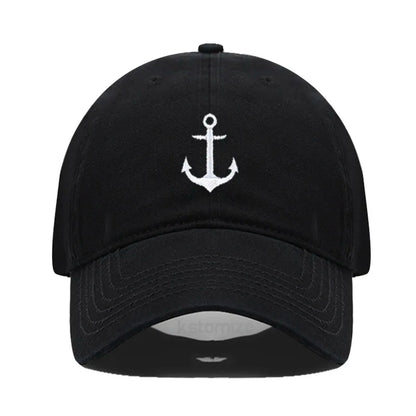 Anchor Embroidered Baseball Cap Women Men Adjustable Soft Washed Cotton Dad Hat Unisex Classic Golf