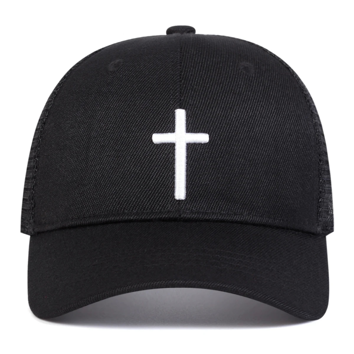 Unisex Cross Embroidery Baseball Net Caps Hip Hop Cap Spring Summer Outdoor Adjustable Casual Hats