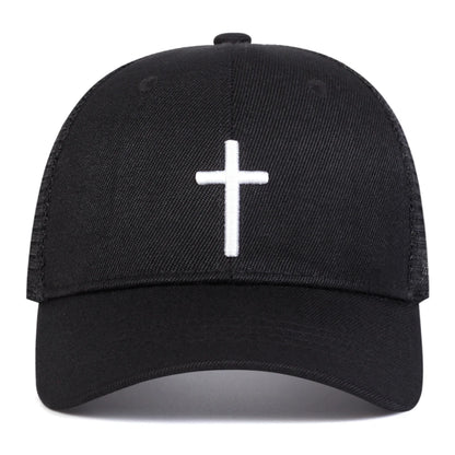 Unisex Cross Embroidery Baseball Net Caps Hip Hop Cap Spring Summer Outdoor Adjustable Casual Hats