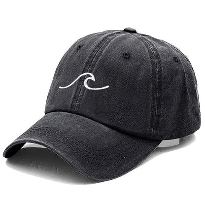 Men S Baseball Cap Women Washed Cotton Waves Embroidery Dad Hat Sport Golf Caps Man Sun Hats