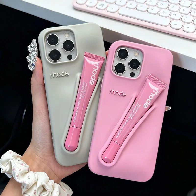 Rhode Lemontini Lip Case for iPhone – Silicone Phone Case with Lip Glaze Holder