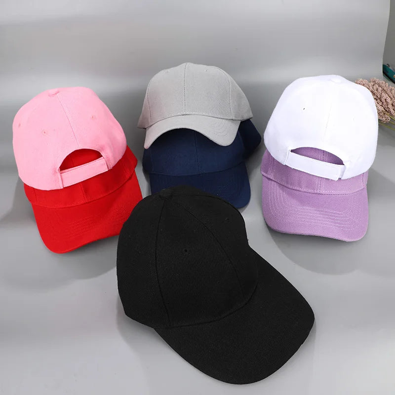 Summer Children Peaked Caps Students Kids Baseball Cap Boy Girl Solid Color Cotton Adjustable Hats