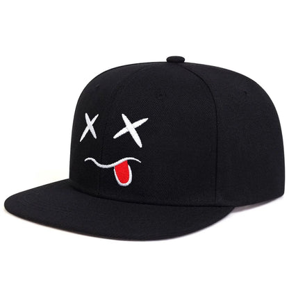 Unisex Personality Ghost Expression Embroidery Hip-Hop Hats Outdoor Adjustable Casual Baseball Caps