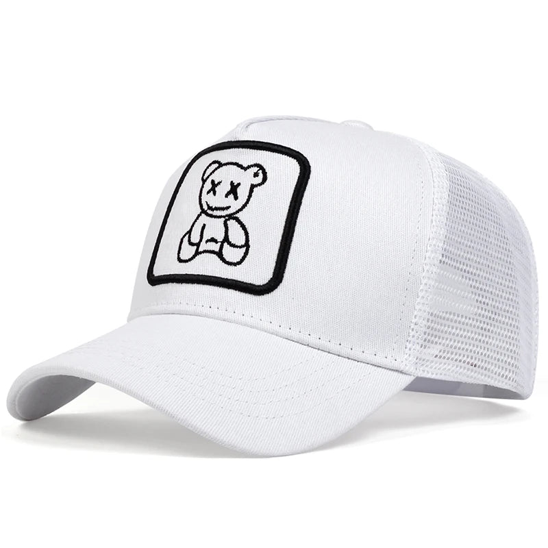 Unisex Xx Little Bear Embroidery Baseball Net Caps Spring Summer Outdoor Adjustable Casual Hats