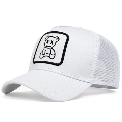 Unisex Xx Little Bear Embroidery Baseball Net Caps Spring Summer Outdoor Adjustable Casual Hats