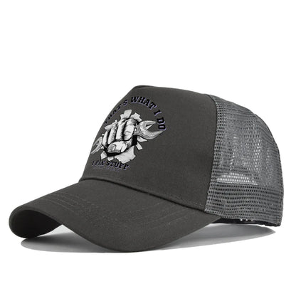 Spring Summer Printed Mesh Breathable Baseball Cap Personality Logo Men Women Couples Visor Hat