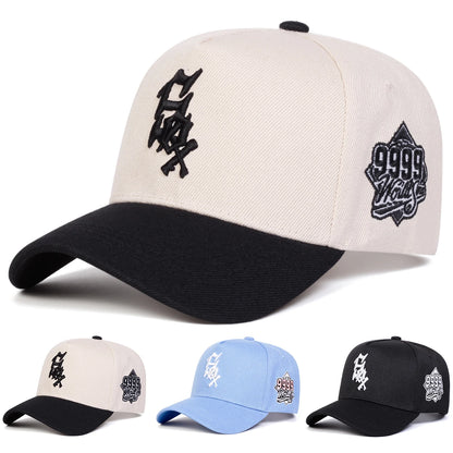 Unisex Sox 9999letter Embroidery Baseball Caps Spring Autumn Outdoor Adjustable Casual Hats Hip Hop
