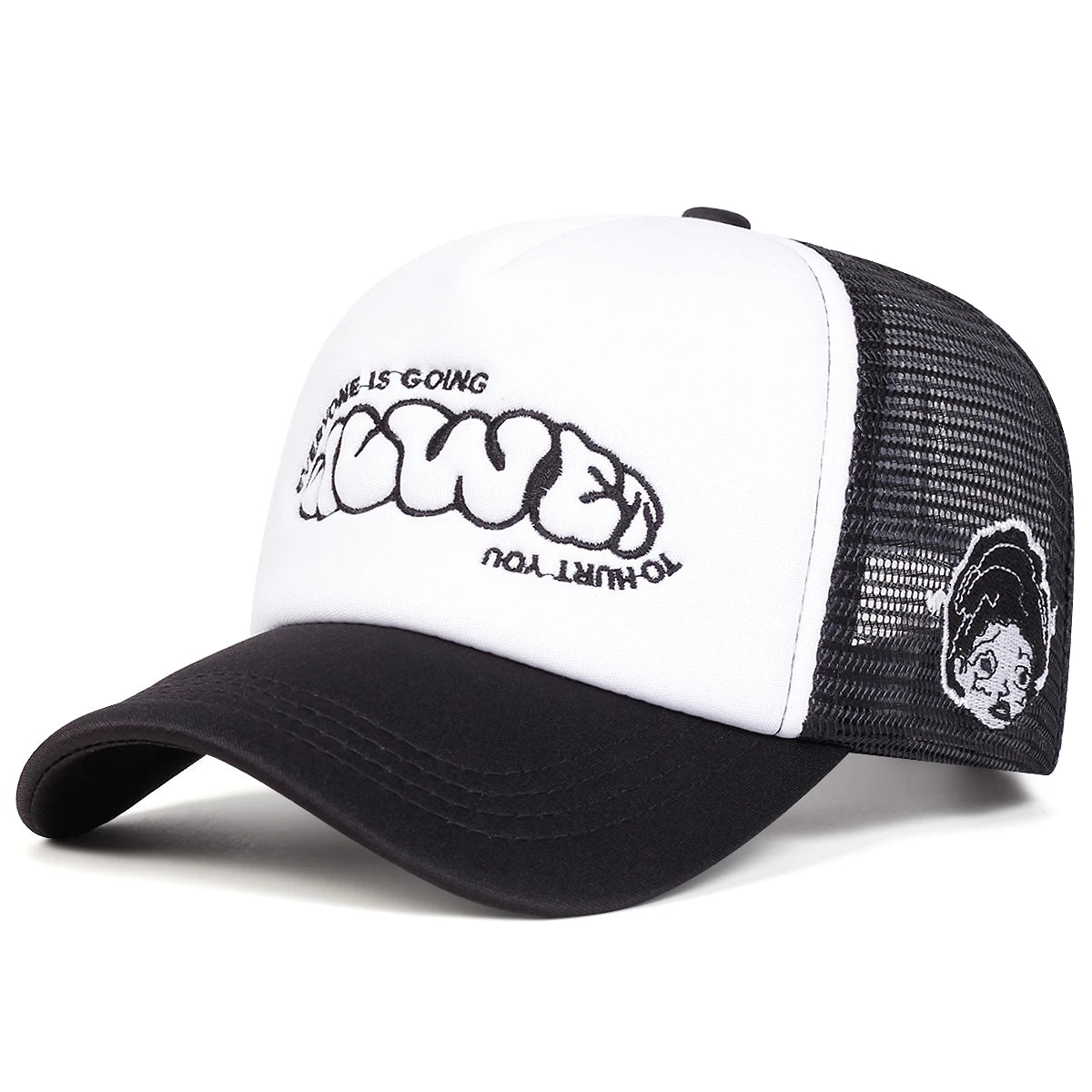 Unisex Everyone Is Going Embroidery Baseball Net Caps Spring Summer Outdoor Adjustable Casual Hats