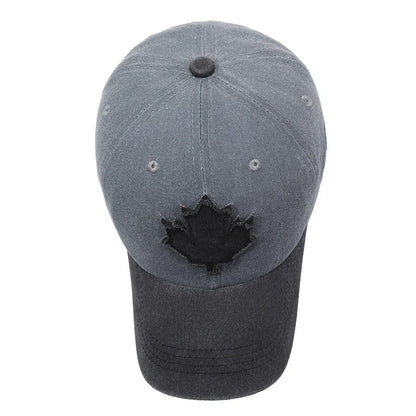 European American Maple Leaf Retro Baseball Men Women Washed Cotton Duck Tongue Spring Summer
