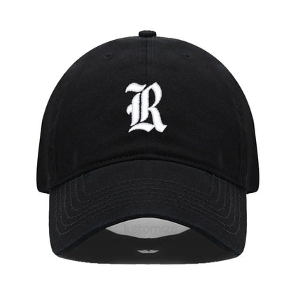 Old English Letter A-Z Embroider Baseball Cap Men Womne Soft Cotton Team Sport Visors Snapback Caps