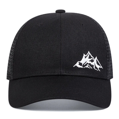 Unisex Mountain Range Embroidery Baseball Net Caps Spring Summer Outdoor Adjustable Casual Hats