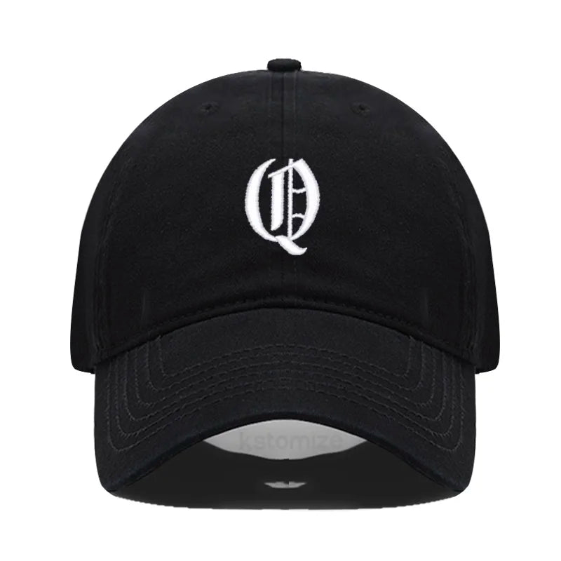 Old English Letter A-Z Embroider Baseball Cap Men Womne Soft Cotton Team Sport Visors Snapback Caps