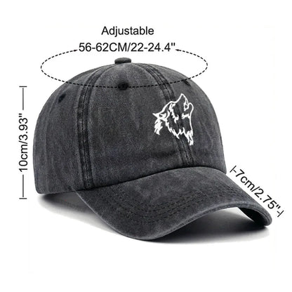 Women S Baseball Cap Men Washed Cotton Wolf Howl Embroidery Dad Hat Sport Golf Caps Man Sun Hats