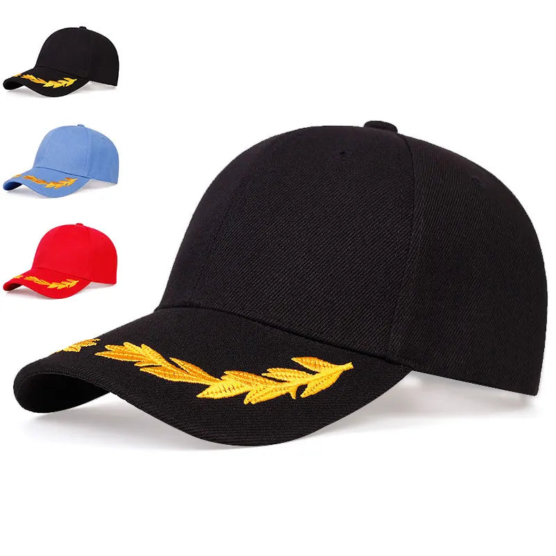 Unisex Wheat Ear Embroidery Baseball Caps Spring Autumn Outdoor Adjustable Casual Hats Hip Hop Hat