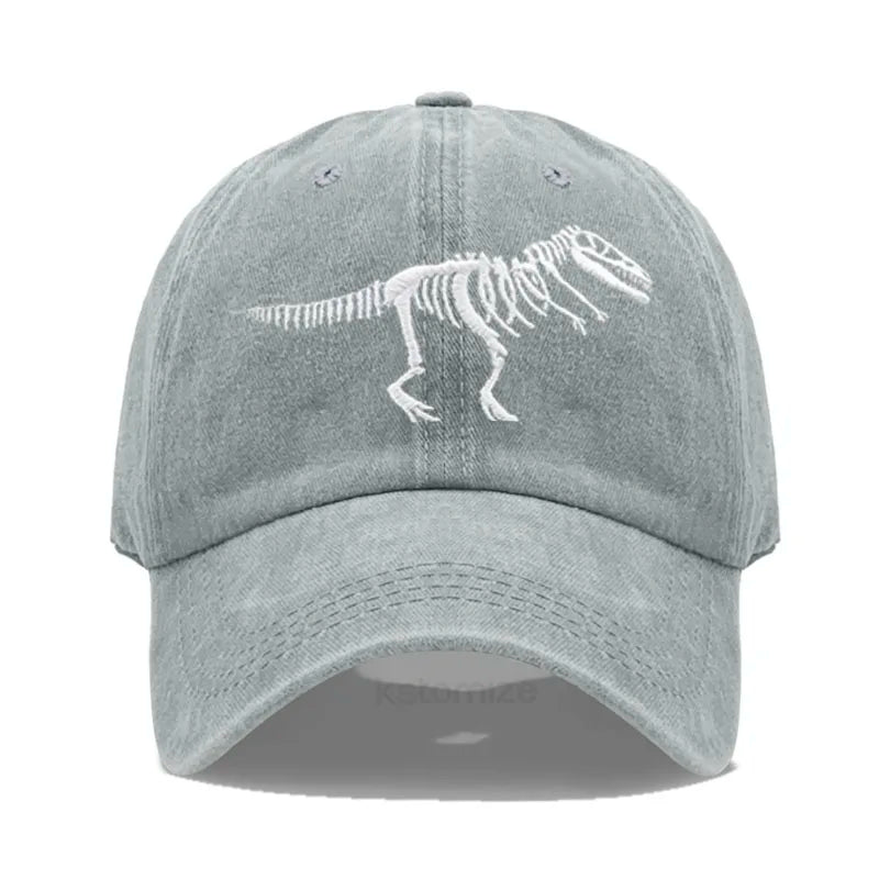 Cotton Baseball Cap Men Women Unisex Embroidery Dinosaur Tyrannosaurus Rex Dad Hat Protection