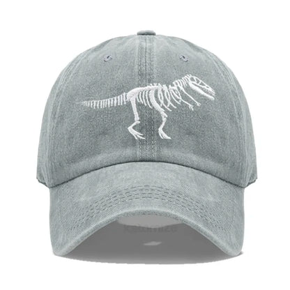 Cotton Baseball Cap Men Women Unisex Embroidery Dinosaur Tyrannosaurus Rex Dad Hat Protection
