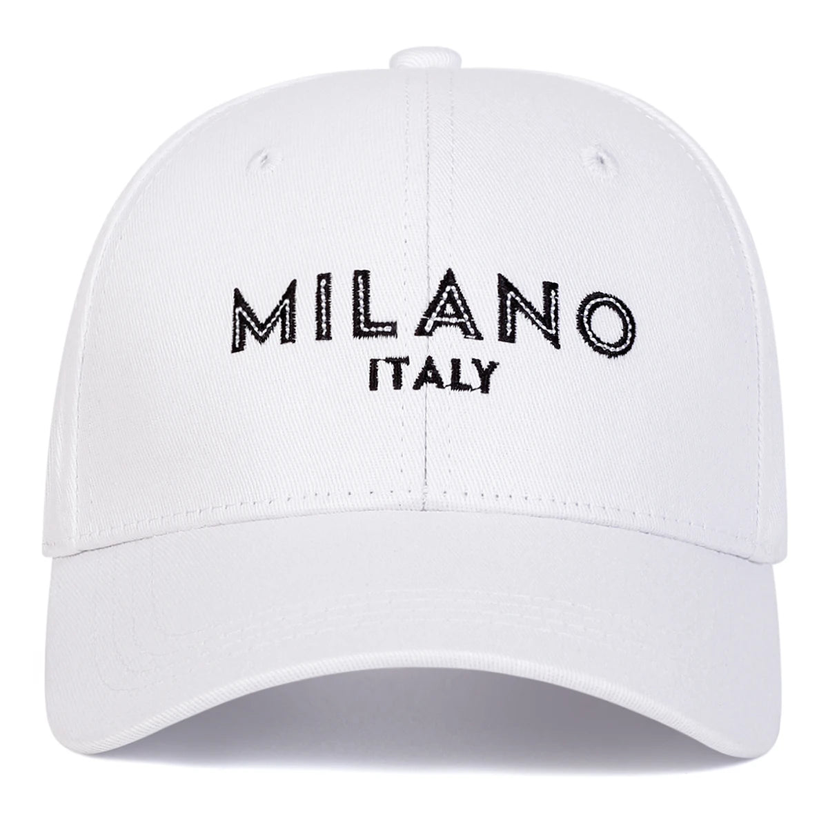 Unisex Milano Letter Embroidery Baseball Caps Spring Autumn Outdoor Adjustable Casual Hats Sunscreen